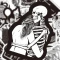 20/40/60 pcs Cool 1 and White Gothic Skull Stickers Aesthetic Laptop Luggage. 