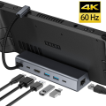 6 in 1 Doking Station for Steam Deck 4K 60Hz RJ45 USB3.0 for Steam Deck Charging TV Base. 