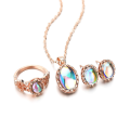 Yfashion 3 Pcs/set Women Luxury Opal Fashion Wedding Jewelry Set. 