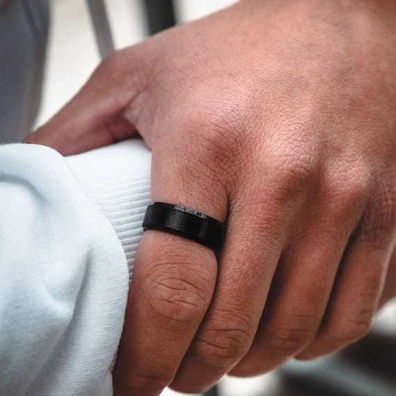 Steel Ring for Men and Women Metal Rings Black Ring for men and