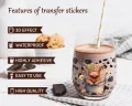 16OZ Highland Cow Design UV DTF Cup Wraps Transfer Sticker For Glass Libbey Can Bottle Selfadhesive Washable DIY Custom. 