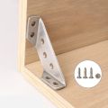 1/2/4Sets Corner Bracket Connector Stainless Steel Corner Brace Joint Fastener for Wood Furniture Bedframe Cabinet Drawer Chair Hardware. 