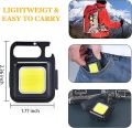 Mini LED COB Flashlight, 800 Lumens COB 4 Modes Flashlights Rechargeable Mini LED Keychain Flashlight with Bottle Opener, Magnet Design, Hook, Waterproof Pocket Light for Daily Use [Energy Class A+++]. 