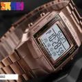 Skmei Men's Wristwatch 30M Waterproof Sport Wrist Watch Square Dial Stainless Steel Band Man Watch 1381. 