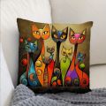 1PC Creative Cute Cartoon Cat Cushion Simple Printed Creative Pattern Throw Cushion Sleeping Bubble Cat Pillowcase Gift Cat Lovers. 