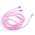 Pearl Necklace Earphone 3.5mm In-Ear Pink Rhinestone Necklace Jewelry Beads Earphones with Mic for Samsung Xiaomi Brithday Girls Gifts. 