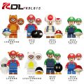 8pcs/set The Super Mario Bros. Movie Building Blocks Mario Kinopio Luigi Action Figures Accessories Children Toys KDL815. 
