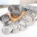 Stainless Steel Stock Pot 5 Pcs Set Food Saver, Steamer & Food Container with Lid Super Consist of 5 Pieces with Different Sizes Set 16-24cm. 