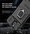 For iPhone 15 Pro Max Case with Slide Camera Cover Built in 360° Rotate Ring Stand Kickstand Full-Body Rugged Shockproof Protective Phone Cover. 