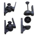 Universal Rotatable Speaker Wall Mount Stand Bracket 2 Pair Black. 