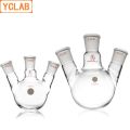 【InnovateWorld】YCLAB 150mL 19/26 * 3 Distillation Flask Oblique Shape with Three Necks Standard Ground Mouths Distilling Round Bottom. 