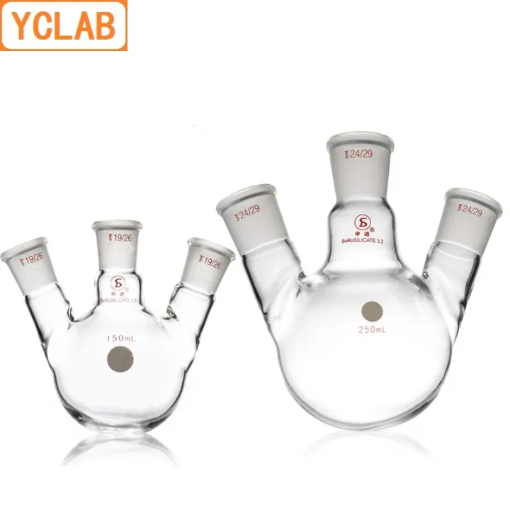 %E3%80%90InnovateWorld%E3%80%91YCLAB%20150mL%2019/26%20*%203%20Distillation%20Flask%20Oblique%20Shape%20with%20Three%20Necks%20Standard%20Ground%20Mouths%20Distilling%20Round%20Bottom%20-%20Image%203