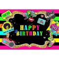 Mocsicka Theme Birthday Party Backdrop Decor Retro Hip-Hop Graffiti Neon Background for Photography Studio. 