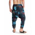 Yfashion Men Cotton Harem Pants Summer Plus Size Ethnic Style Printing Cotton Linen Pants Casual Loose Drop Crotch Trouser. 