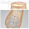 Auoyo Bamboo Ceiling Lamp Chandelier Rattan Lamp Living Room Bedroom Hanging Lighting Lamps Restaurant Cafe Tea House Bar Club Decorative Lighting. 