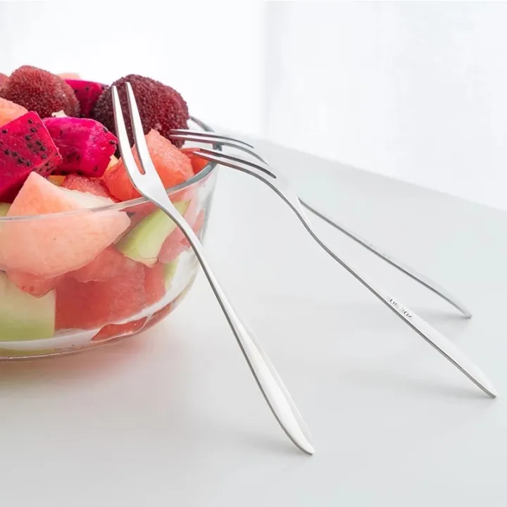 10Pcs%20Stainless%20Steel%20Fruit%20Fork%2013cm%20Two-tine%20Snack%20Cake%20Dessert%20Forks%20Tableware%20Restaurant%20Home%20Kitchen%20Accessory%20-%20Image%207