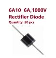 20 pcs of 6A10 6A 1000V Rectifier Diode. 