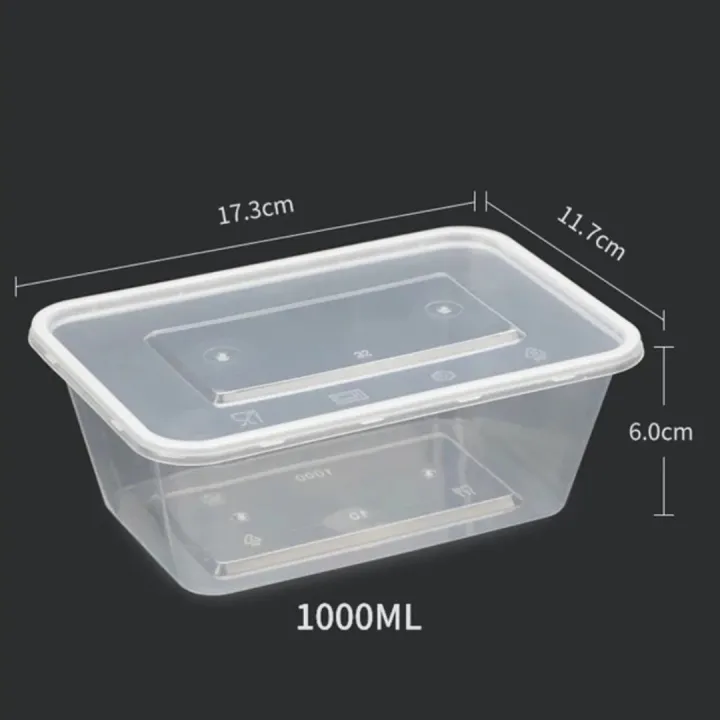 5/10/15/25/50pcs%201000ml%20Transparent%20Food-grade%20Rectangular%20Plastic%20Lunch%20Box%20And%20Fresh-keeping%20Container%20With%20Lid%20For%20Kitchen%20Foods%20Vegetable%20Fruits%20&%20Salads%20Etc...%20-%20Image%204