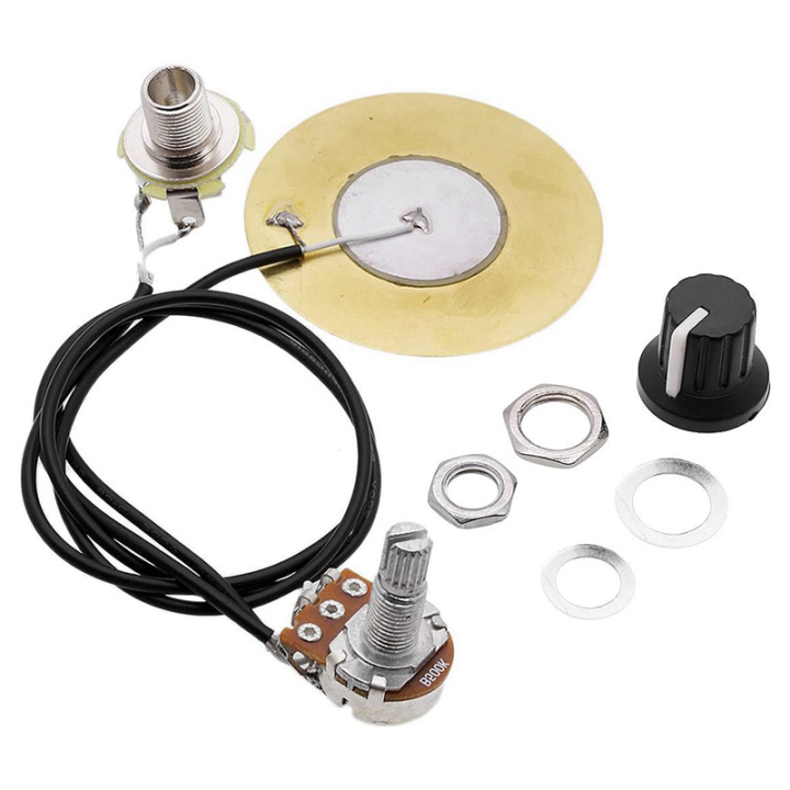 4Pcs 50MM Guitar Pickup Piezo Tranucer Prewired Amplifier With 6.35MM