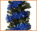 Christmas Tinsel Garland 2m Long Shiny Christmas Tinsel Garland Metallic Streamer Twist Garland Christmas Tree Ornament Birthday Wedding New Year Hanging Decorations - Gold, Red, Blue. 