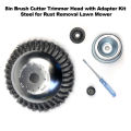 8in Brush Cutter Trimmer Head with Adapter Kit Steel for Rust Removal Lawn Mower. 