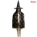 2Pcs/Set Kids Childrens' Halloween Costume Witch Cloak Cape and Hat Cosplay Prop. 