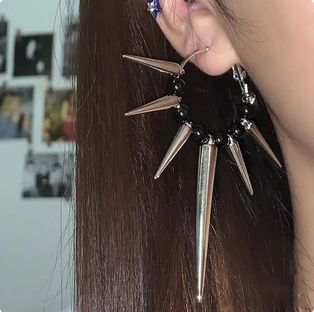 Rivet%20Hoop%20Earrings%20Cool%20Hip%20Hop%20Earrings%20for%20Women%20Jewelry%20Punk%20Korean%20Grunge%20Rock%20Accessories%20Earrings%20-%20Image%202