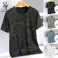Sunnyheart Short-s ve Sports Tee Men's Print Summer T-shirt Lightweight Breathable Sports Top for Fitness Style Men T-shirt. 