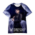 2023 New Wednesday Addams 3D Printing T-shirt Men Women and Children Summer Casual Pop New Style Clothing Tee Tops. 