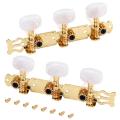 Classical Guitar Tuner Tuning Keys Pegs Machine Heads Complete Set Chrome. 