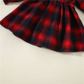Spring and Autumn New Long Sleeve Girl Baby Dress Academy Style Pure Cotton Plaid Waist Wrapped Princess Dress Suitable for 0-3 Year Old Babies. 