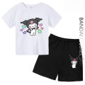 Fashion Cute Cartoon Kuromi Children's T-Shirt Kawaii Summer Tees Loose Short Sleeve Women Y2k Tops Boy Girl Shirts. 