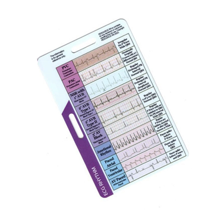 ECG/EKG Rhythm Pocket Card Double Sided EKG Rhythm Interpretation Badge ...