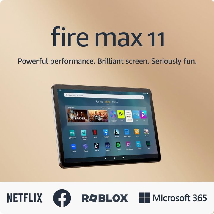 Amazon Fire Max 11 tablet, vivid 11” display, all-in-one for streaming, reading, and gaming, 14-hour battery life, 64 GB, Gray (2023 Release)