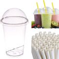 330ml Juice cup Clear with Dome lid with straw hole Transparent Smoothie Cup 100/50/20 pcs crusher cup. 