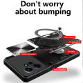 PlusCase for Xiaomi Redmi Note 12 4G 360° Rotate Ring Stand Full Protection Slide Lens Cover Shockproof Case. 