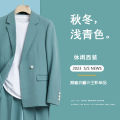 Spring and Autumn New Korean Style Loose Suit Suit Men's Casual Lightly Mature Men's Small Suit Ruffle Handsome Stylish Flow Jacket. 