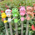 Drinkware Accessories 10mm Animal Shape Straw Topper Silicone Reusable Straw Cover Dust-Proof 3D Straw Cap 30&40 Oz Tumbler. 