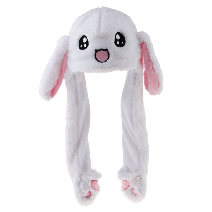 Women Girls Warm Rabbit Ear Moving Jumping Hat Plush Hat | Daraz.lk