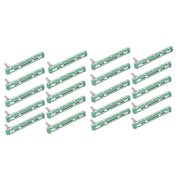 20Pcs 75mm Mixer Fader Double Straight Slide Potentiometer