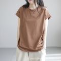 Casual Labeling Retro Short SleeveTT-shirt Women's Loose Slimming Temperament Youthful-Looking Hollow Bottoming Shirt Spring and Summer Top Women's. 