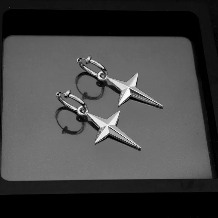 N%20ES%20316L%20stainless%20steelstainless%20steel%20earrings%20ear%20clip%20four-pointed%20star%20pendant%20jewelry%20personality%20round%20line%20earrings%20-%20Image%208
