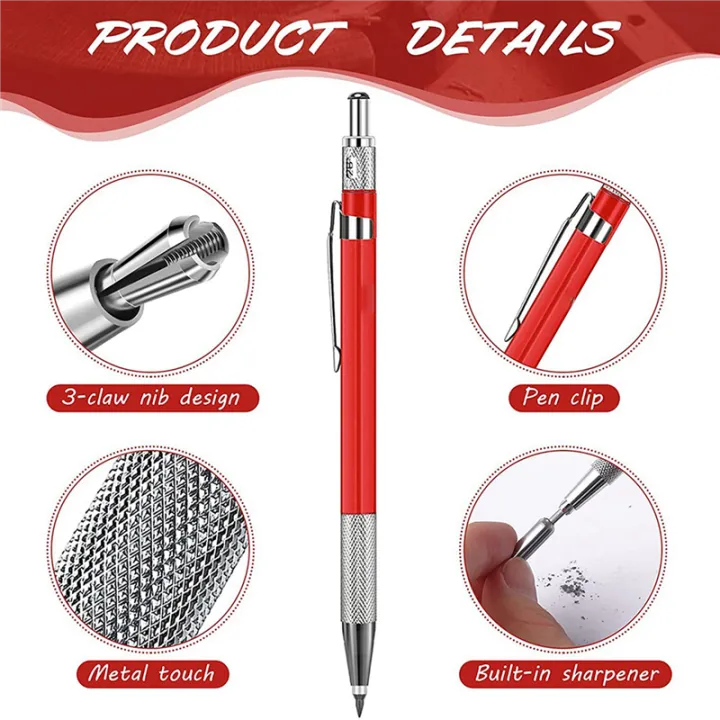 5X%20Welders%20Pencil%20with%2060PCS%20Silver%20Streak%20Refills,%20Metal%20Marker%20Mechanical%20Welding%20Pencil%20Pipefitters,%20Fabrication,%20Red%20-%20Image%203