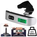 Digital Electronic LCD Luggage Scale Pocket Weighing Scales Travel Hook Hanging Thermometer 50kg. 