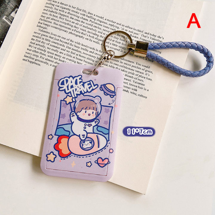 【ZOETN-HOT TOY Store】Cute Retractable Bank Card Holders Bus Card Cover Case Keyring