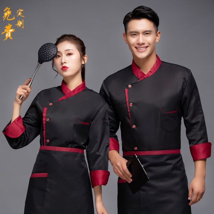 Chef Uniform Long Sleeve Autumn and Winter Clothes Catering Hotel Restaurant Kitchen Clothes Cake Shop Baking Clothing Chef Overalls