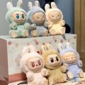 [ Spot Goods ]LABUBU Labubu Second Generation High-Quality Macaron Bubble Series Vinyl Face Plush Doll. 