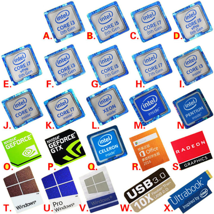 Variety Of Choices 6 7 8th Generation I3 I5 I7 Celeron Intel Xeon Pentium Processor Dolby Sticker Label