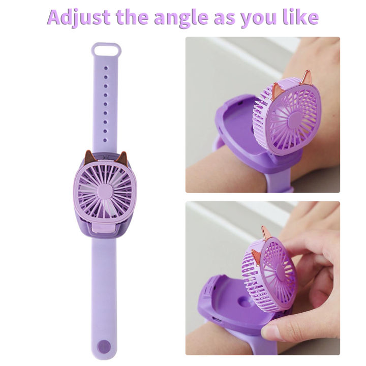 Portable%20Fan%20Mini%20Fan%20Portable%20Watch%20Fan%20with%20Comfortable%20Wrist%20Strap%20Colorful%20LED%20Light%20Three-speed%20USB%20Charging%20-%20Image%204