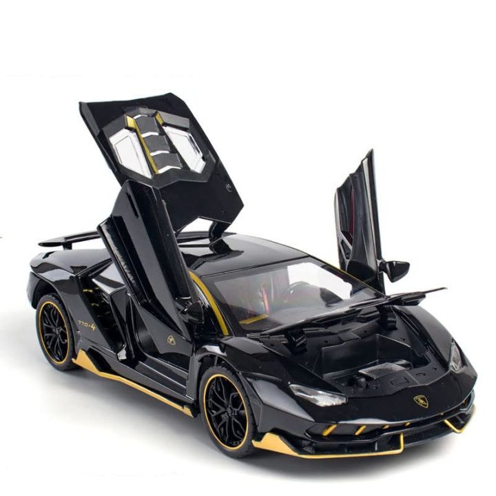 Die Cast Lamborghini LP770 Model Car (1:24 Scale) - Alloy Collectible Lambo Car Toy with Lights, Sounds & Pull Back Option by ZinZen
